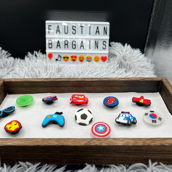 *SOLD* 😈NEW 12 PC Boys Shoe Charms for Crocs Purses Bracelets Wristbands😈 - Picture 3 of 3